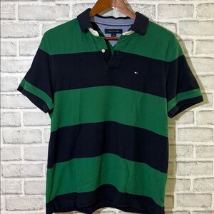 Men’s Tommy Hilfiger, golf shirt, size medium, navy blue, green, short sleeve